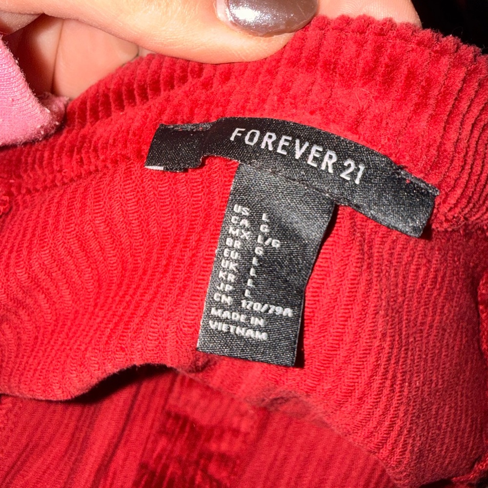 Forever 21 red corduroy skirt size L - Picture 4 of 4
